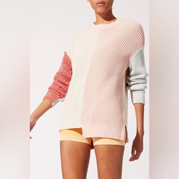 NWT Solid & Striped The Max Asym Pullover Knit Sweater Marled Colorblock Top S - Picture 2 of 11